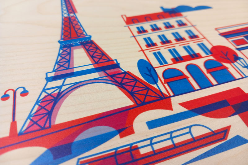 Impression couleur sur bois d'érable - BA CONCEPT
